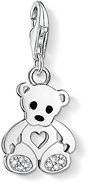 THOMAS SABO Damen Charm-Anhänger Teddybär Charm Club 925 Sterling Silber 1119-041-14