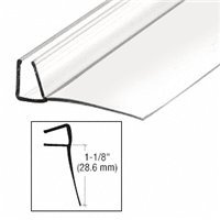 CRL PCSER78 95 Clear Poly U-Channel with 1-1/8 (28.5 mm) Fin for 3/8 Glass