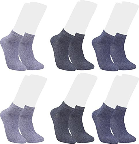 RS. Harmony Kurzsocke aus Baumwolle, Kurzstrumpf für Herren, 6 Paar, Farbe Jeanstöne, Größe 43-46