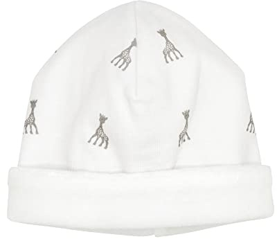Sophie La Girafe Mixte Bébé Cache-Oreilles pour Nouveau-né Bonnet, Blanc, 0 Mois EU