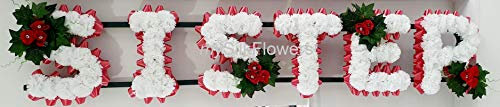 SISTER Artificial Silk Funeral Flowers Name Letter Tribute