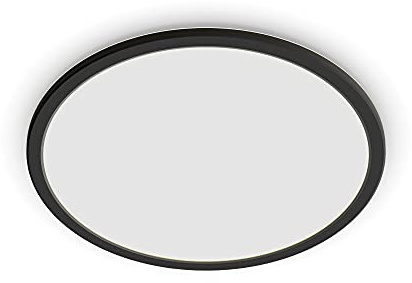 Philips - Plafón Philips Superslim, lámpara LED de techo funcional, color negro, luz blanca cálida regulable, 27K - 18W