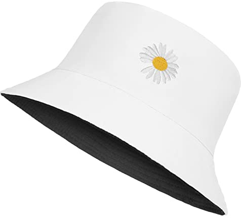 Tuopuda Fiskehattar män kvinnor, fiskarhatt bomull, hinkhatt vikbar, sommarhatt utomhus, mössor fritidshatt för vandring camping resor fiske 56–58 cm, Z-vit, one size