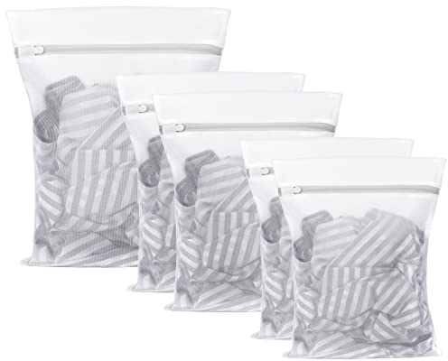 Flintronic Mesh-Wäschebeutel, Wäschebeutel Reise Wäschenetze Mit Reißverschluss für Waschmaschine, Wiederverwendbare Haltbarer Netz Wäschenetze Set für Feinwäsche Unterwäsche Feines Und Socken