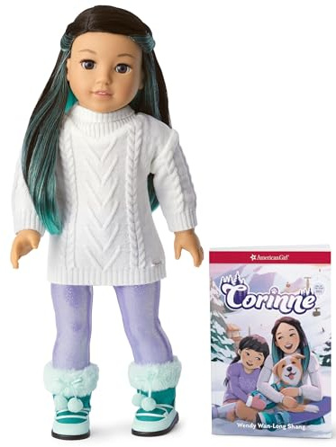 American Girl Corinne Tan Girl of the Year 2022 18-inch Doll and Book with Sweater, Leggings, and Boots, For Ages 8+