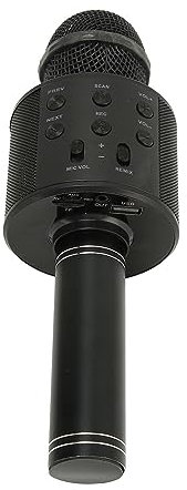 Micrófono de Karaoke Inalámbrico, Conexión de Doble Vía Reducción de Ruido Interfaz Rica Micrófono Inalámbrico para Automóvil para el Hogar KTV (Negro)