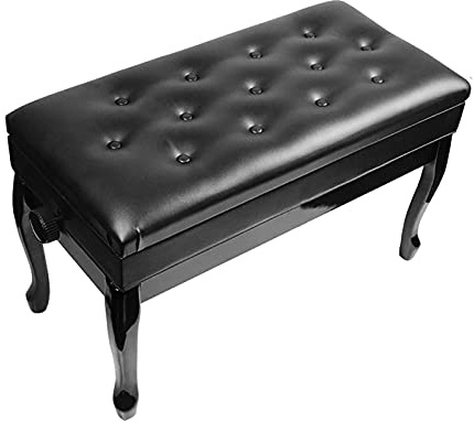 GGZONE Tabouret de Piano Duet Banc de Piano en Bois avec Compartiment à Musique Tabouret de Piano Réglable en Hauteur avec Coussin en Cuir PU,Hauteur: 48~58 cm Beautiful Scenery