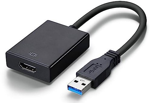 GERUI Adattatore da USB a HDMI, USB 3.0/2.0 a HDMI, adattatore video HD 1080P, convertitore video per PC, laptop HDTV compatibile con Windows10/8/7