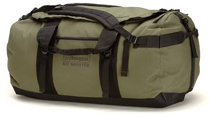 Snugpak Kitmonster 120 WTGE - Heavy-Duty 600D Nylon Overnight Bag with 6 Compression Straps, Zipped Compartments - Adventure Holdall Bag with Compression Straps, Easy Haulage, Durable Zipper - Olive
