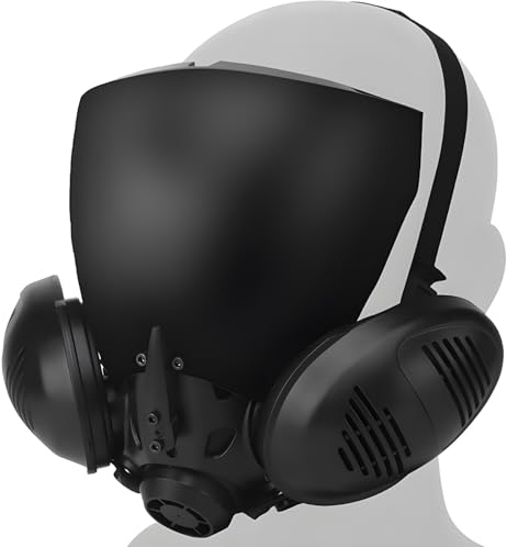 KEZONO Respirateur tactique Anti-buée masque facial complet avec filtre lentilles amovibles demi-visage Silicone