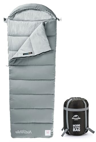 Naturehike Schlafsack aus Baumwolle Deckenschlafsack Camping Outdoor 3-4 Jahreszeiten für Erwachsene Kinder Ultraleicht Warm Waschbar beim Reisen und Abenteuern (Grau-M180-L)