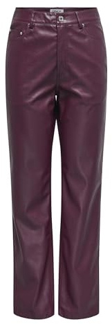 ONLY Onlsadie CC Otw - Pantaloni in Finta Pelle, Mauve Wine, S