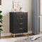 YITAHOME Kommode mit Schubladen, Komodenschrank mit 4 Schubladen, Kommode Schlafzimmer, Kommoden, Kommode Flur, Schubladenkommode, Kommode Hoch, Schubladenschrank Holz, 62 * 35 * 96 cm (Schwarz)