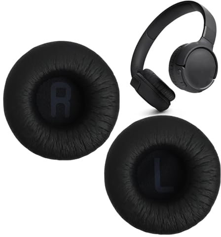 Almohadillas de Repuesto Cascos Compatibles con JBL T500BT T450BT Tune 500BT JR300BT 310BT Almohadillas Cascos Auriculares de Repuesto en Cuero PU y Esponja - Negro