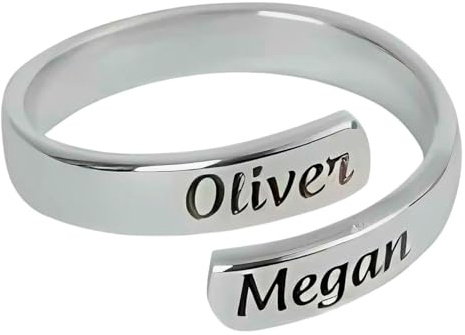 Generico Anello Personalizzato con Incisione – Nome, Frase o Data – Regalo Romantico per Coppia, Lui o Lei – CollanaDream (Argento)