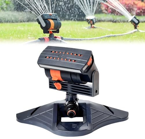 KQWVZ Rasensprenger Viereckregner, 4 Modi Automatisches Oszillierender Sprinkler, Rasensprenger zur Gartenbewässerung mit 16 Düsen, Einstellbar Schwingen Rasensprinkler, Für Rasen Und Flächen