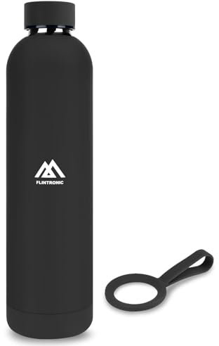 flintronic 750ml Insulated Water Bottles,Double Wall Vacuum Drinks Bottle Keeps Drinks Cold 24 Hrs/Hot 12 Hrs, Stainless Steel Water Bottle with Handle,Sports Flask BPA Free for Sports, Camping