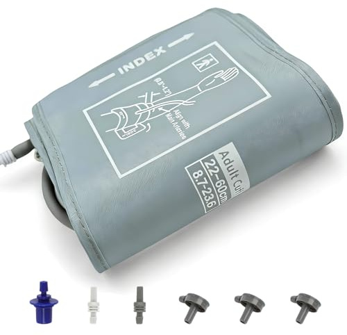 Replacement Extra Large Cuff for Omron BP Monitors 22-60CM Big Arm - Adjustable XL Blood Pressure Cuff, Includes 6 Universal Interface, Blood Pressure Monitors Large Cuff Compatible