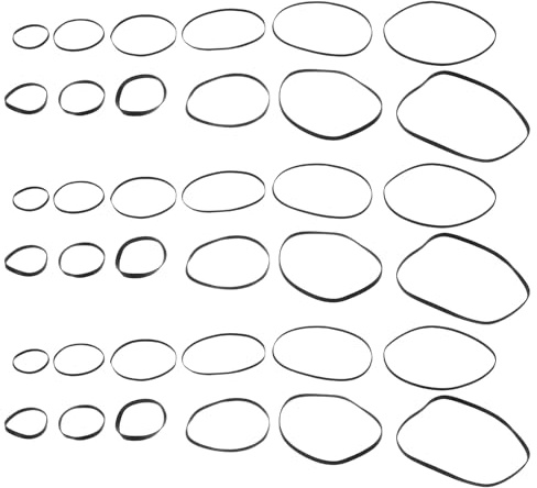 RUNROTOO 100 Correas Planas de Goma para Casete Correa de Transmisión para Reproductor de CD y Grabadora Surtido 2Mm y 3Mm Medidas 40-135 MM Accesorio de Repuesto para Reparación de