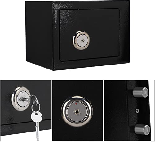 VELATEMOR Cassetta di Sicurezza in Acciaio Durevole Ad Alta Sicurezza Conservazione di Contanti con Chiave Home Office per Denaro Gioielli Documenti 2 Chiavi 2 Viti Ad Espansione