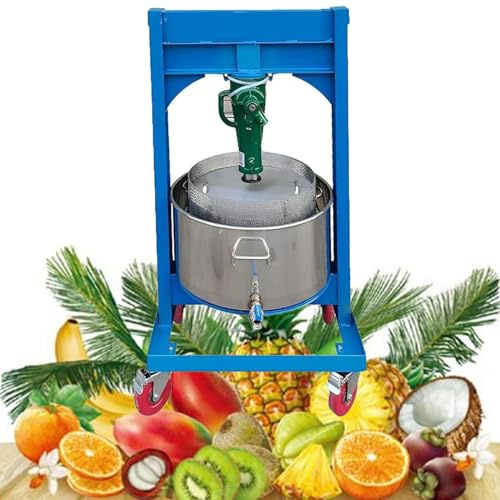 Fruktvinpress, 2,1 gallon kraftig fruktpress i rostfritt stål, manuell druvkrossare för vinframställning fruktvinpress, naturlig juiceframställning