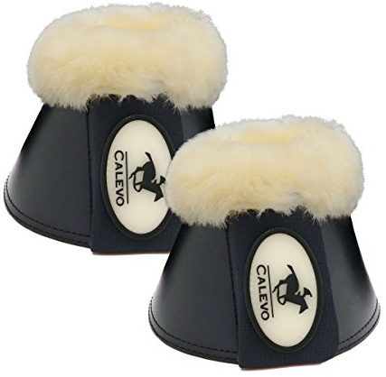 CALEVO - Kunstleder Springglocken mit Lammfell