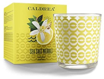Caldrea Scented Candle, Made with Essential Oils and Other Thoughtfully Chosen Ingredients, 45 Hour Burn Time, Sea Salt Neroli Scent, 8.1 oz