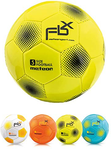 meteor Fotboll Träningsboll Varje storlek 5 4 3 1 Officiell match Vuxna Junior Barn Fotboll Futsal Professionellt Klubblag Inomhus Utomhuslek Leksak Många färger FBX (5, Yellow)
