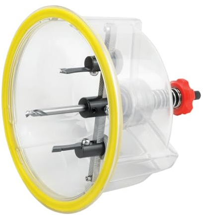 BOXTEC Hartmetall Kreisschneider BHC mit Schutzhaube stufenlos einstellbar im Koffer mit 4 Messern für Trockenbau, Holz, Kunststoff, Gipskarton