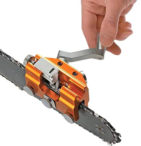 Geevorks Chainsaw Chain Sharpening Jig with Carbide Cutter Portable Manual Chain Saw Sharpener Kit for All Chain Saws
