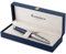 Waterman Carène Füller | Metall und blaue Lackierung | ziselierte Kappe | mittlere Feder aus 18-Karat-Gold | blaue Tinte | Geschenkbox