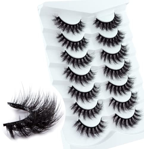 Leipple Falsche Wimpern 7 Paare - 8D Künstliche Wimpern Set Wiederverwendbare natürliche Wimpern (G03)