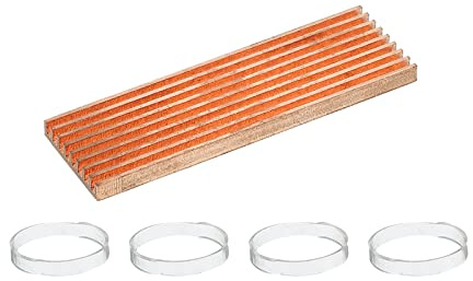 sourcing map 4 stycken M.2 kylfläns-kit ren koppar 70 x 21 x 4 mm för M.2 2280 SSD Laptop med självhäftande tejp och gummiringar