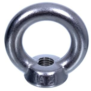 NAJDER 5X écrous à anneau M12 en inox, Écrou en forme d'anneau DIN 582, A2, AISI 304, Écrou à anneau, Écrou à œil, Vis à anneau, Vis à œil, pour accessoires de levage et de montage de câbles