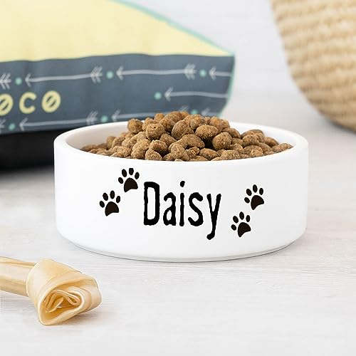 Wanapix | Comedero Personalizado con Foto y Nombre | Perros y Gatos | Cuenco de Comida Grande/Bebedero | Cerámica | Apto para Lavavajillas | 17,5x7,5 cm | Mascota