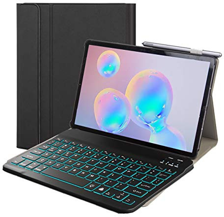 Lobwerk 3in1 Bluetooth Tastatur (Weiß) + Maus + Cover für Samsung Galaxy Tab S5e T720 11 Zoll Case Schutz Hülle Tasche Keyboard