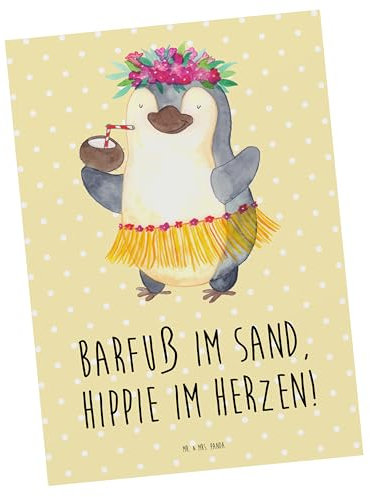 Mr. & Mrs. Panda Postkarte Sommer Hippie - Geschenk, Ansichtskarte, Summer Feelings, Postkarten, Sommerprodukte, Natur, Designs, Ansichtskarten, lange Tage, Sommerferien Abschiedsgeschenk, Inspiration