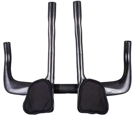 Manubrio crono in carbonio TT Manubrio for bici da corsa Bullhorn in fibra di carbonio 3K lucido, manubrio da cronometro for triathlon, manubrio aerobar, set di estremità for manubrio(TT Handlebar 440