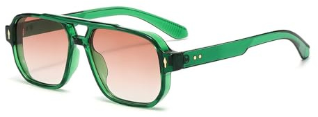 YAMEIZE Gafas de Sol Pilot Retro Double Bridge Rectángulo - para Mujer Hombre Clásico Cuadradas Gafas Vintage Protección UV400 Conducción Aire Libre