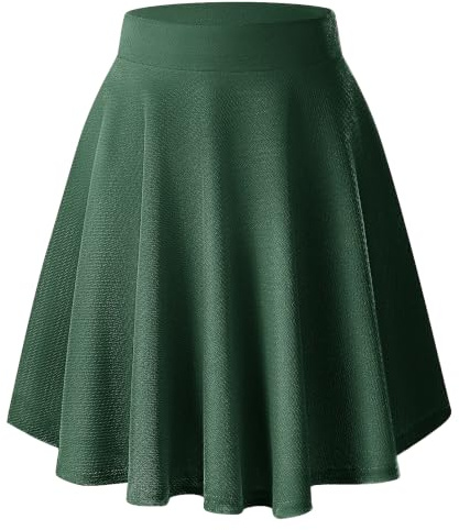 Grundläggande utsvängd stretchig kjol för kvinnor, skate-minikjolar, elegant midikjol
