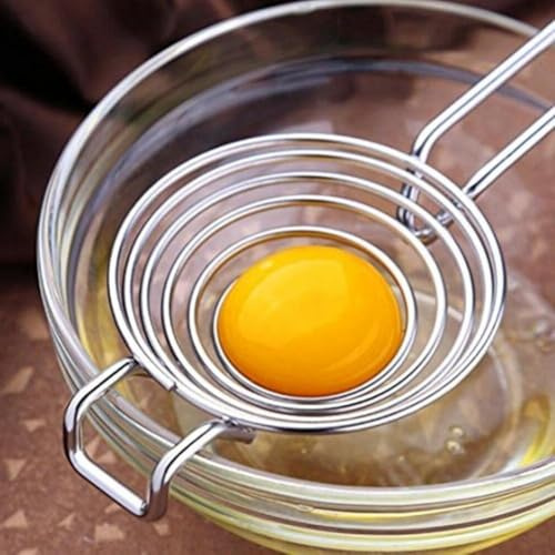Silver Egg Separator, Yolk White Separator Tool, Food Grade Stainless Steel Egg Divider Egg Sieve Egg Extractor, Kitchen Gadget Cooking Baking Tool, Dishwasher Safe Specialty Tools