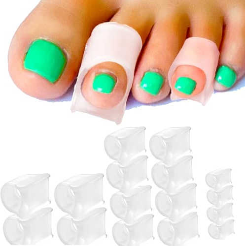 Big Toe Separators, 12 Pieces Hammertoe Silicone Toe Spacers for Overlapping Toes, Bunion Correctors for Bunion Pain Relief, 3 Different Size