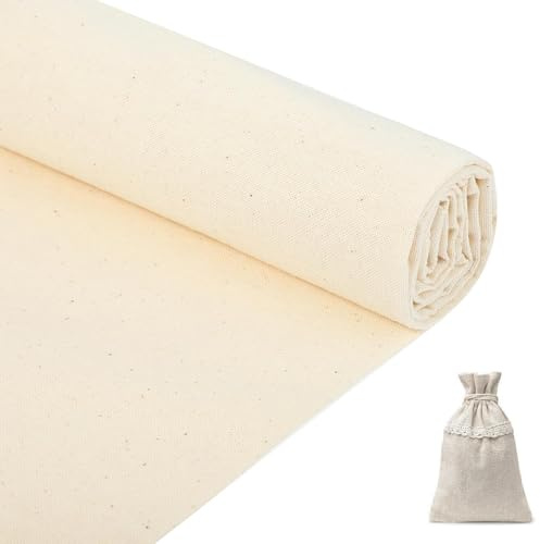 Tessuto 100% lino naturale per ricamo, 100% cotone naturale non sbiancato, 160 x 50 cm, morbido, traspirante e facile da pulire, ideale per abbigliamento, biancheria da letto e progetti fai da te