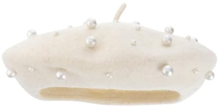 BESPORTBLE 1Pièce Perles pour Femme Chapeau Vintage Élégant pour Automne Hiver Casquette de Peintre Polyvalente