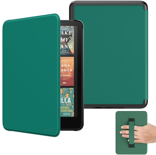 MoKo Custodia Compatibile con 7 Kindle Paperwhite(12th Gen-2024) e Kindle Colorsoft Signature Edition 2024, Custodia Leggera con Cinghia Auto Wake/Sleep per Kindle Paperwhite 2024, Verde Giada