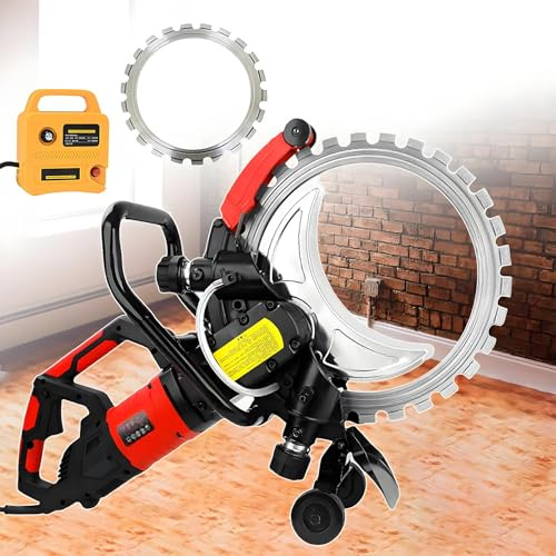 RayGenius Sierra De Anillo EléCtrica De 8800 W, Ranuradora De Muros, Profundidad De Corte De 30/40/50 Cm, MáQuina Cortadora Y Ranuradora De Muros para HormigóN. 1x401mm+600mm