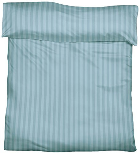 Fleuresse Streifsatin Kissenbezug, blau, 40 x 40 cm