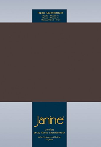 Janine 5001 Topper-Spannbetttuch Elastic 90/190 bis 120/200 cm Dunkelbraun Fb. 87