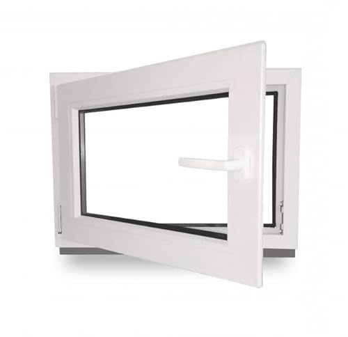 Kellerfenster - Kunststoff - Fenster - weiß - BxH: 50x60cm - DIN Links - 3-Fach-Verglasung - Wunschmaße ohne Aufpreis