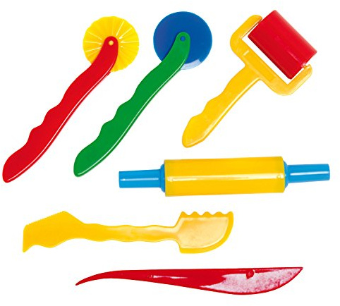 Glorex 6 8076 20 - Herramienta de Modelado para niños Juego de 6 Piezas de plástico para Trabajar con plastilina y Materiales de Modelado